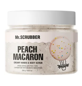 Krem-peeling do dłoni i ciała Mr.Scrubber, Peach Macaron, 250 g