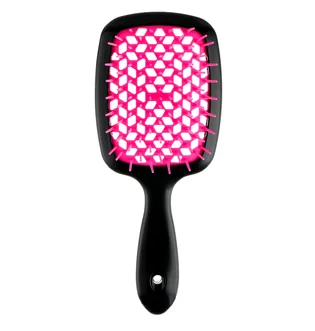 Гребінець для волосся Hollow Comb, малинова середина, чорна ручка