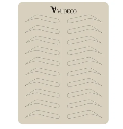 Тренувальний килимок Vudeco, з ескізом брів, сірий, 140×187 мм