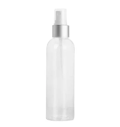 Plastic Bottle, clear, with white spray, 150 ml