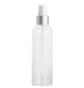 Plastic Bottle, clear, with white spray, 150 ml