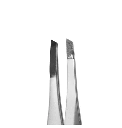Пінцет для брів Staleks Expert 20 Type 4, з вузькими скошеними кромками
