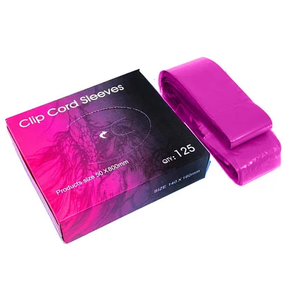 Бар'єрний захист для кліп-корду Clip Cord Sleeves, рожевий, 80×5 см, 125 шт