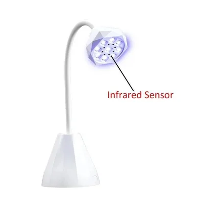 Лампа UV/LED для сушіння нігтів рожева на акумуляторі та USB, 5 Вт