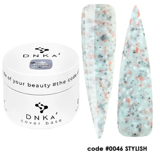 Камуфлююча база для нігтів з поталлю DNKa' Cover Rubber Base French #0046 Stylish, банка, 30 мл