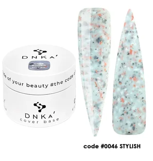 Камуфлююча база для нігтів з поталлю DNKa' Cover Rubber Base French #0046 Stylish, банка, 30 мл