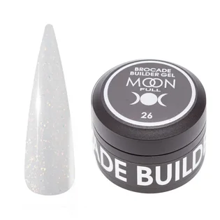 Nail Extension Gel Moon Full Brocade Builder with foil #26, 30 ml