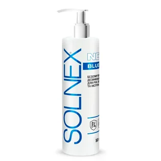 Безспиртовий засіб для дезінфекції з дозатором Solnex, Blue Line Long, 500 мл