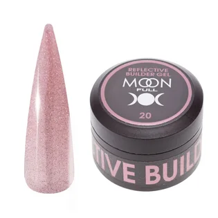 Гель для нарощування нігтів Moon Full Reflective Builder Gel, світловідбивний із шиммером #20, 30 мл