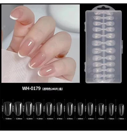 Gel Tips, clear, Short Oval, 240 pcs