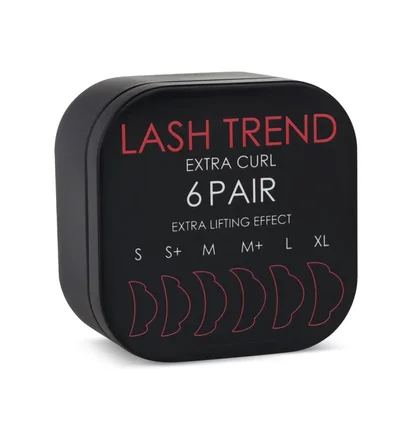 Набір глянсових валиків для ламінування вій Lash Trend Extra, розмір S/S+/M/M+/L/XL, 6 пар