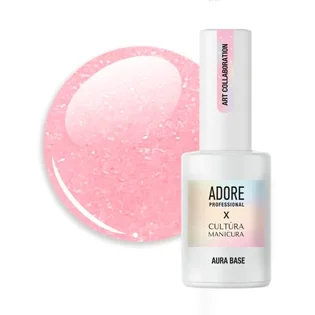 База-хамелеон з шиммером для нігтів Adore Professional Aura Base №02, персиково-рожева, 8 мл