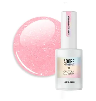 Chameleon Base Adore Professional Aura with Shimmer for Nails No. 02, Peach Pink, 8 ml