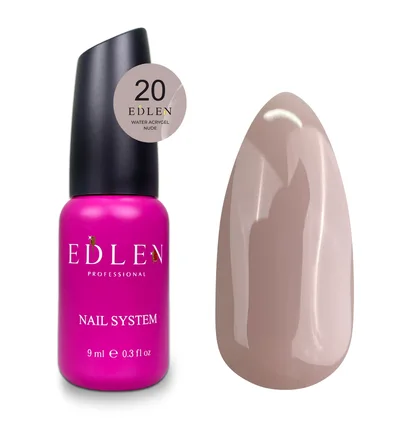 Акрил-гель для нігтів Edlen Water Acrygel Nude #20, 9 мл