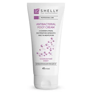 Крем Shelly For Professionals для ніг антибактеріальний з іонами срібла, екстрактом зеленого чаю та ментолом, 45 мл