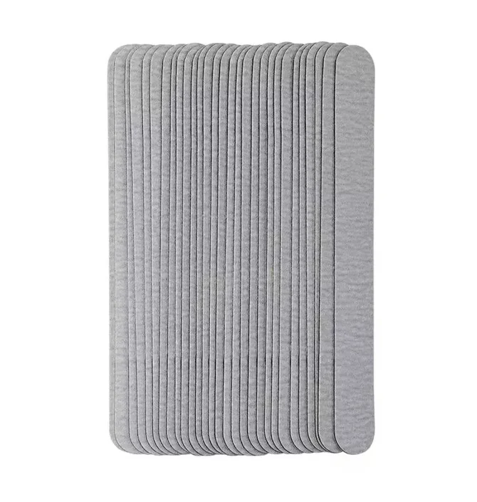 Adhesive Abrasive Nail File Refill, for rectangular base, 180×20 mm, 240 grit, grey, 50 pcs