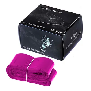 Бар'єрний захист для кліп-корду Clip Cord Sleeves, рожевий, 80×5 см, 100 шт