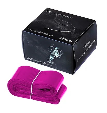 Бар'єрний захист для кліп-корду Clip Cord Sleeves, рожевий, 80×5 см, 100 шт