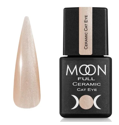 Гель-лак Moon Full Ceramic Cat Eye Gel #SC535, Шампанський шовк із шиммером, 8 мл