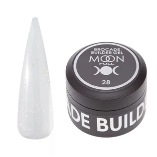 Nail Extension Gel Moon Full Brocade Builder, with foil #28, 30 ml