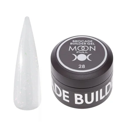 Nail Extension Gel Moon Full Brocade Builder, with foil #28, 30 ml