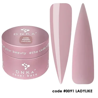 Камуфлююча база для нігтів DNKa' Cover Rubber Base French #0091 Ladylike, банка, 30 мл