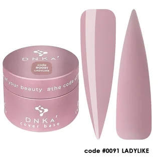 Камуфлююча база для нігтів DNKa' Cover Rubber Base French #0091 Ladylike, банка, 30 мл