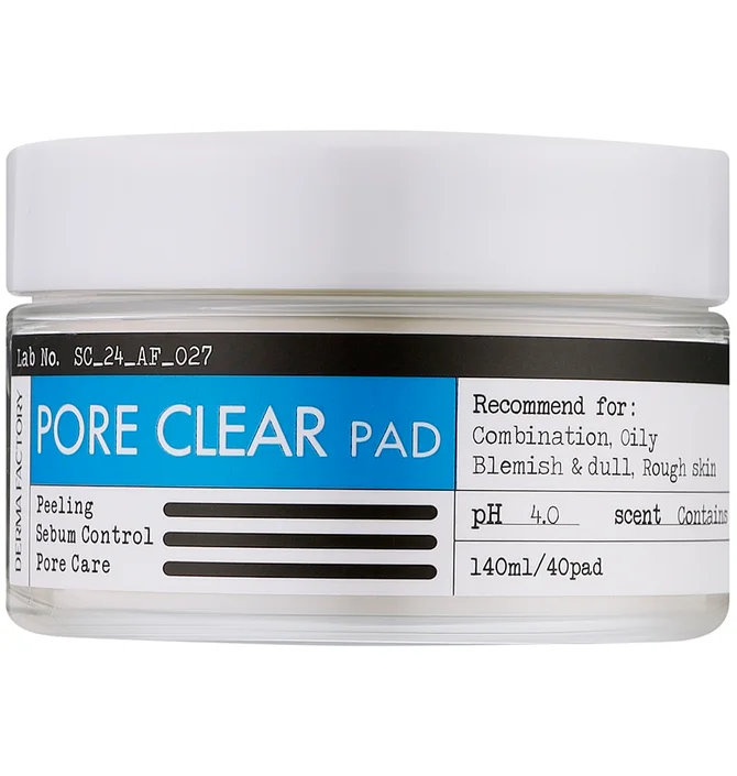 Тонер-диски для обличчя Derma Factory Pore Clear Pad, 140 мл