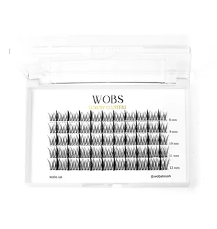 Накладні пучкові вії WoBs Fairy Lashes 20D, вигин C, товщина 0.07, довжина 8-12 мм, Mix, 200 шт