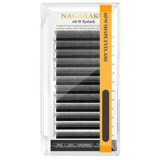 Вії Nagaraku Mix 6D W-форма Mix, вигин C, товщина 0.07, довжина 8-15 мм, 16 ліній