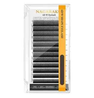 Вії Nagaraku Mix 6D W-форма Mix, вигин C, товщина 0.07, довжина 8-15 мм, 16 ліній