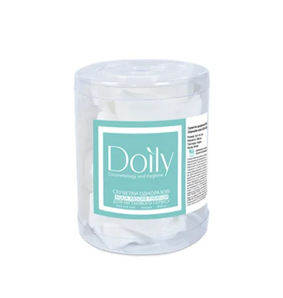 Серветки Doily Aqua Absorb целюлоза в тубусі білі 5×5 см, 400 шт