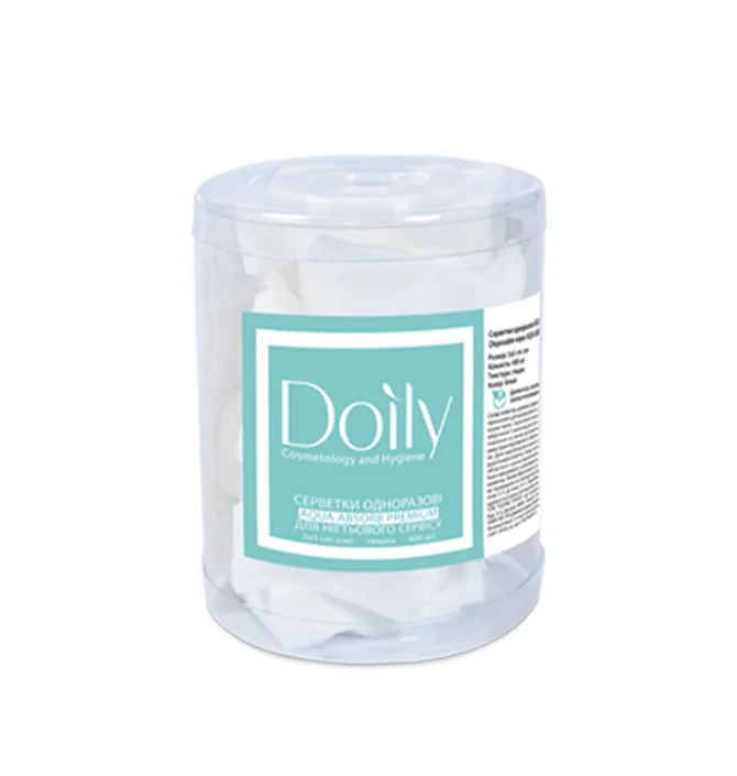 Серветки Doily Aqua Absorb целюлоза в тубусі білі 5×5 см, 400 шт