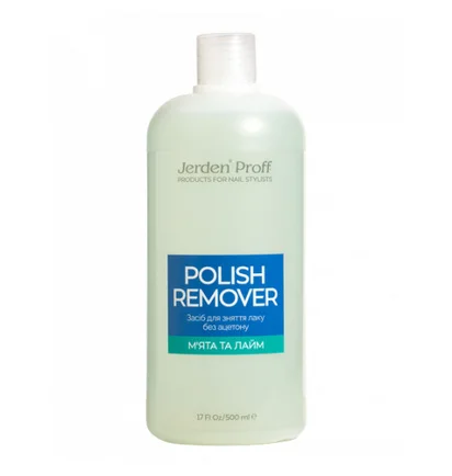 Bezacetonowy zmywacz do paznokci Jerden Proff Lime & Mint, 500 ml