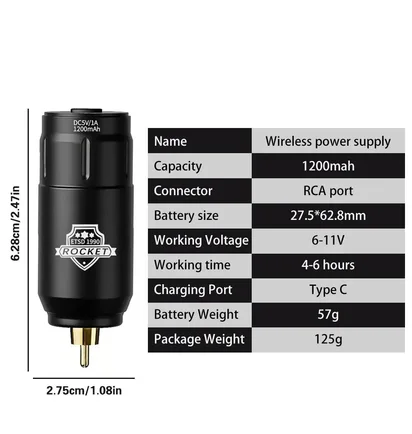 Zasilacz bezprzewodowy Rocket Batteries 1200 mAh, srebrny