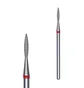 Frez diamentowy Staleks Expert, Ostry płomyk, 1.6×8 mm, czerwony