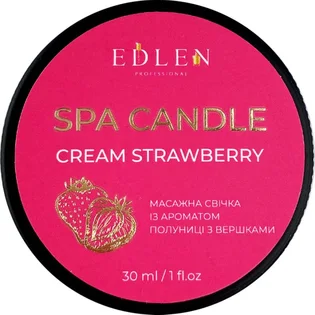 Massage candle Edlen Spa Candle, Cream Strawberry, 30 ml