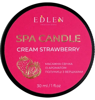 Massage candle Edlen Spa Candle, Cream Strawberry, 30 ml