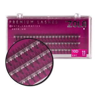 Вії в пучках ZOLA 10D, вигин C, товщина 0.10, довжина 11 мм