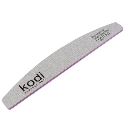 Пилка для нігтів Kodi Professional Півмісяць сіра, 120/180, #97, 1 шт