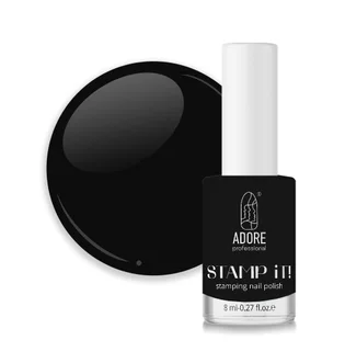 Лак для стемпінгу Adore Professional Stamp It №02 Charcoal, чорний, 8 мл