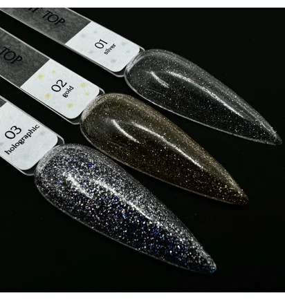 Топ для нігтів світловідбиваючий без липкого шару Adore Professional Flashlight Top №03 Holographic, UV-фільтр, 8 мл
