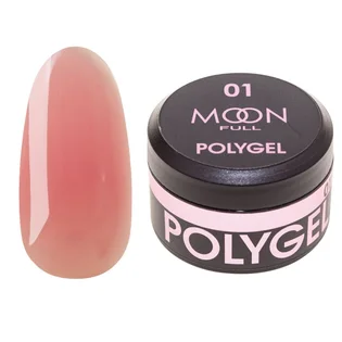 Полігель Moon Full для нарощування нігтів Poly Gel #01, рожева орхідея, 15 мл