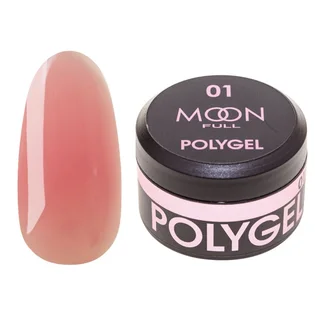 Полігель Moon Full для нарощування нігтів Poly Gel #01, рожева орхідея, 15 мл
