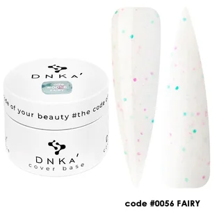 Камуфлююча база для нігтів з поталлю DNKa' Cover Rubber Base French #0056 Fairy, банка, 30 мл