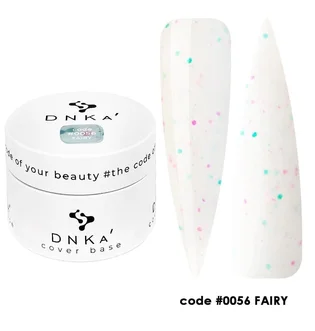 Камуфлююча база для нігтів з поталлю DNKa' Cover Rubber Base French #0056 Fairy, банка, 30 мл
