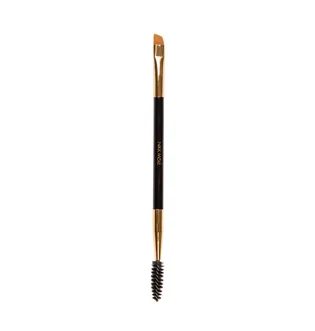 Скошена двостороння кисть для брів зі щіточкою Nikk Mole Golden Black #31