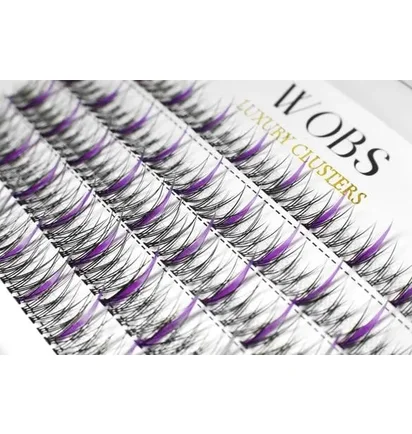Накладні пучкові вії WoBs Fairy Lashes 20D, товщина 0.07, довжина 8-12 мм, фіолетові, 200 шт