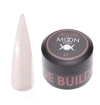Nail Extension Gel Moon Full Brocade Builder with foil #27, 30 ml