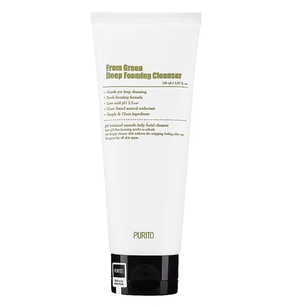 Пінка для вмивання Purito From Green Deep Foaming Cleanser, з центеллою та зеленим чаєм, 150 мл